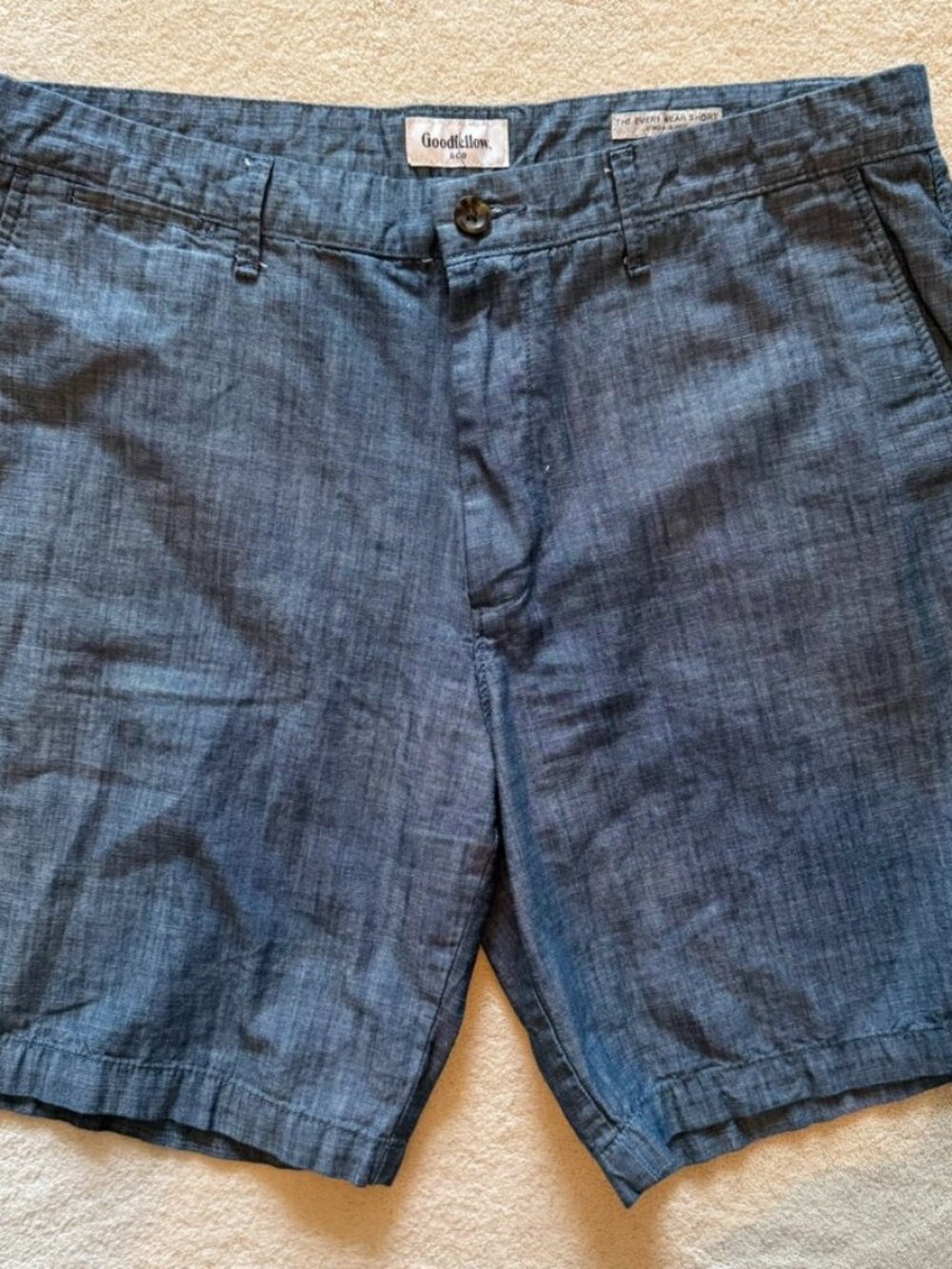 Goodfellow Every Wear blue chambray denim shorts